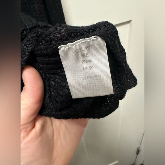 Crochet Dress Halter Back Tie. NWOT. Woman's Black (185) - Picture 5 of 5